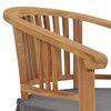 vidaXL Outdoor Chair Set of 2 Dark grey cushion Fine sanded teak hardwood