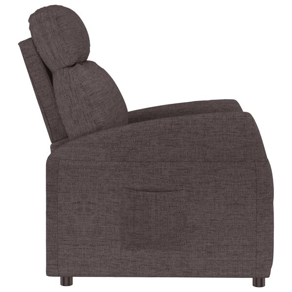 vidaXL Recliner Chair Dark Brown Fabric