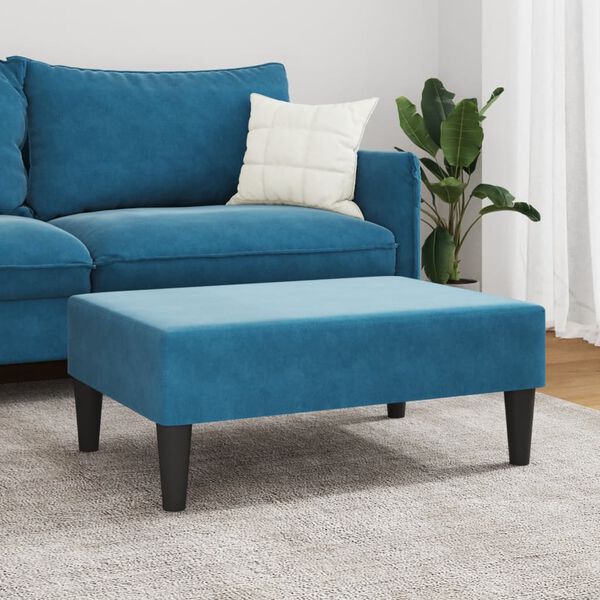 vidaXL Footstool Blue Velvet (100% polyester), plywood, foam Medium