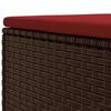 vidaXL Patio Lounge Set Set of 5 Brown with cinnamon red cushions