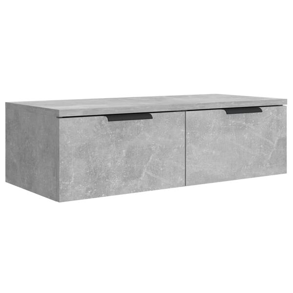 vidaXL Wall Cabinet Concrete grey Engineered wood 26.8 x 11.8 x 7.9 in