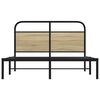 vidaXL Bed Frame Sonoma Oak Steel, Engineered Wood Full Durable