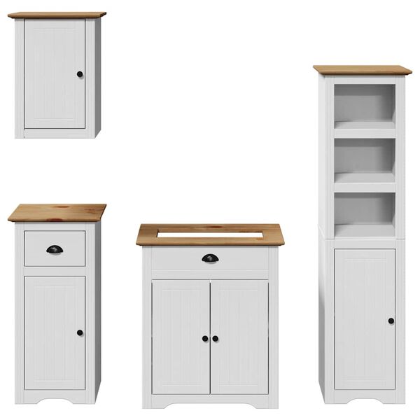 vidaXL Bathroom Furniture Set White and Brown
