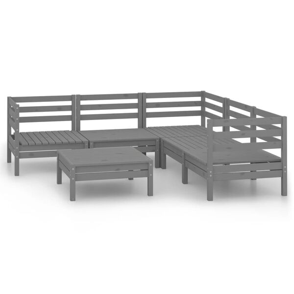 vidaXL Garden Lounge Set Grey Solid pinewood Medium Modular