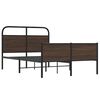 vidaXL Bed Frame Brown Oak Steel Full Rectangular Traditional