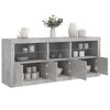 vidaXL Sideboard Concrete grey Engineered wood, glass Large Sideboard