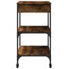 vidaXL Kitchen Trolley Smoked Oak 23.6"x18.9"x35.2" Engineered Wood