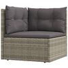 vidaXL Garden Lounge Set Gray PE rattan, powder-coated steel Modular