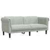vidaXL Sofa Set Light Grey Velvet (100% polyester), plywood, solid wood