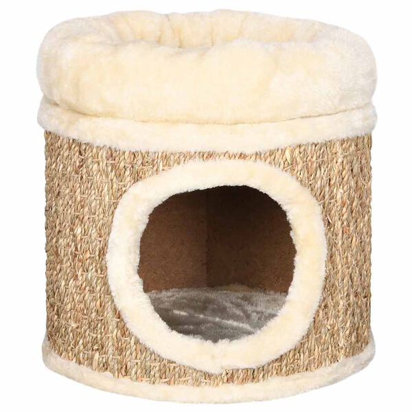 vidaXL Cat House Beige Flakeboard, Seagrass, Plush Small Nice Design