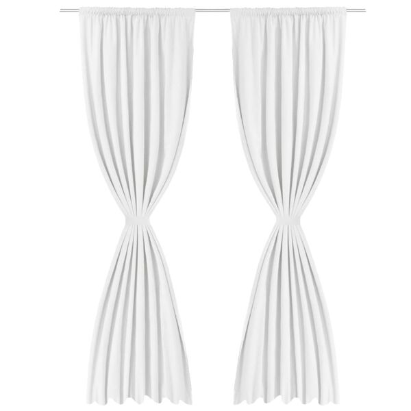 vidaXL Blackout Curtains 2pcs Double Layer 55"x96" White Energy-saving