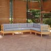 vidaXL Garden Lounge Set Grey, Natural Wood