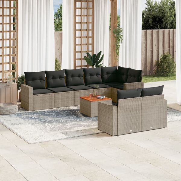 vidaXL Garden Sofa Set Grey, Brown, Dark Grey