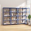 vidaXL 5-Layer Shelves 4 pcs Blue Steel&Engineered Wood