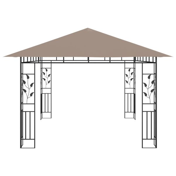 vidaXL Gazebo with Mosquito Net 13.1'x9.8'x9' Taupe 0.6 oz/ft²