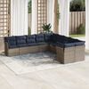 vidaXL 10 Piece Patio Sofa Set with Cushions Gray Poly Rattan