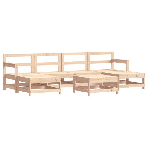 vidaXL Garden Lounge Set Natural Pine Solid Pine Wood, Plywood Large