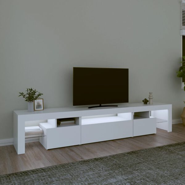vidaXL TV Cabinet White Engineered wood 84.6 in Width TV Cabinet