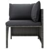 vidaXL Garden Lounge Set Gray PE rattan, steel Small Modular