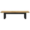 vidaXL Dining Bench Natural, Black Solid Pine Wood 70.9x15.7x17.7 in