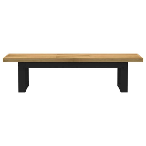 vidaXL Dining Bench Natural, Black Solid Pine Wood 70.9x15.7x17.7 in