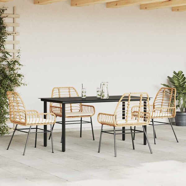 vidaXL Garden Dining Set Brown