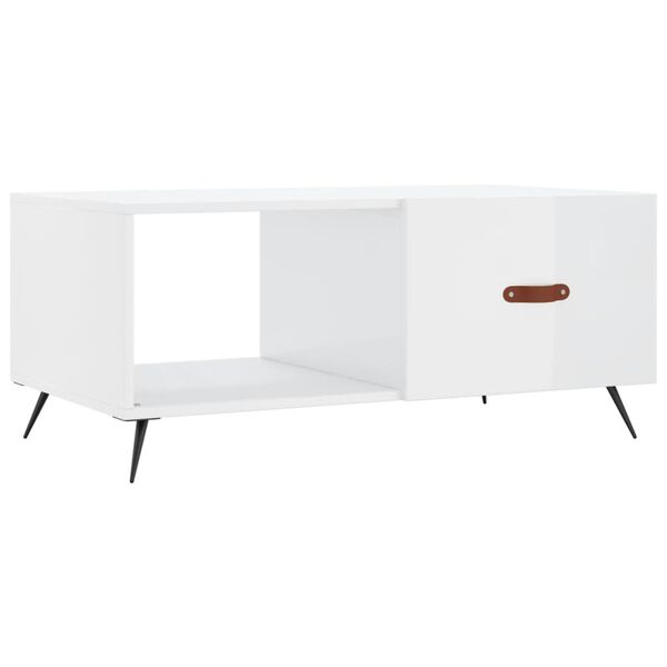 vidaXL Coffee Table High gloss white Engineered wood, iron Coffee Table
