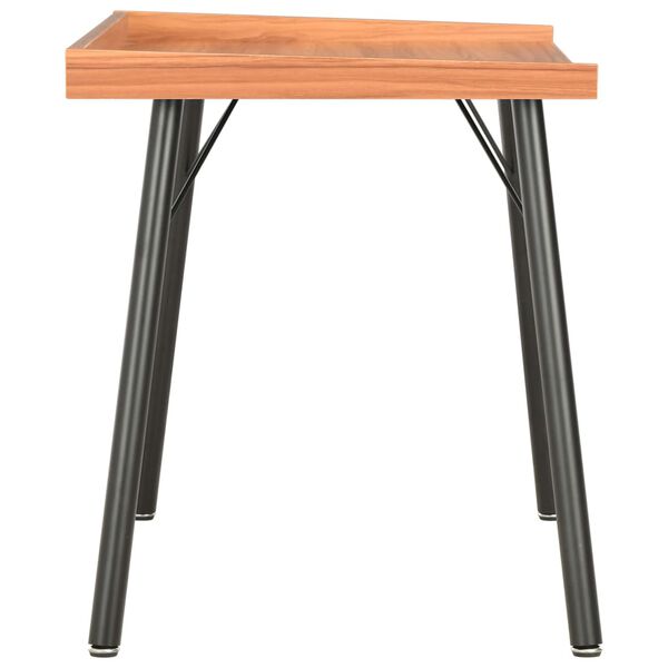 vidaXL Desk Black, Brown Engineered wood, Powder-coated steel Compact