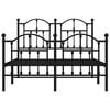 vidaXL Bed Frame Black Powder-coated steel Double Bed Frame