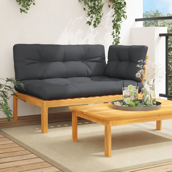 vidaXL Pallet Corner Sofa Gray Anthracite Solid Acacia wood