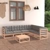 vidaXL Garden Lounge Set Gray Solid pinewood Large Modular