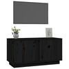 vidaXL TV Cabinet Black Solid pine wood 31.5 x 13.8 x 15.9 in TV Cabinet