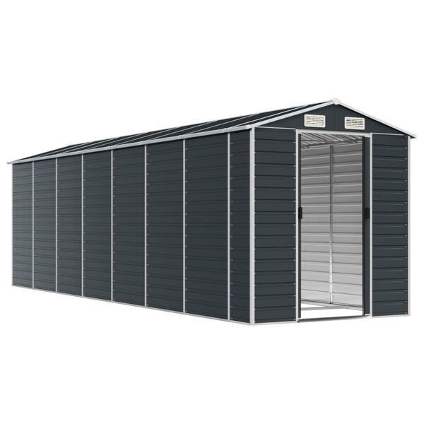 vidaXL Garden Shed Anthracite Galvanized Steel Large Garden Shed