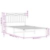 vidaXL Bed Frame White Steel Twin Bed Frame Rectangular Modern