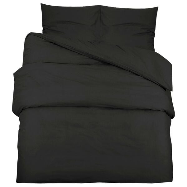 vidaXL Duvet Cover Set Set of 2 Black 100% Cotton 53.1 x 78.7 in