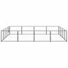 vidaXL Dog Kennel Black Steel 16 sq ft Tough Dog Kennel Rectangular