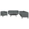 vidaXL Sofa Set Dark Gray Fabric (100% polyester), plywood, solid wood