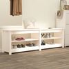 vidaXL Shoe Bench White 63.0x14.4x19.7" Solid Wood Pine