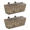 vidaXL Balcony Planter Set of 2 Brown Wicker with PE lining Medium