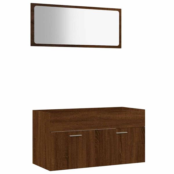 vidaXL Bathroom Furniture Set Brown Oak Engineered wood Large