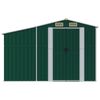 vidaXL Garden Shed Green Galvanized Steel, Polypropylene Large