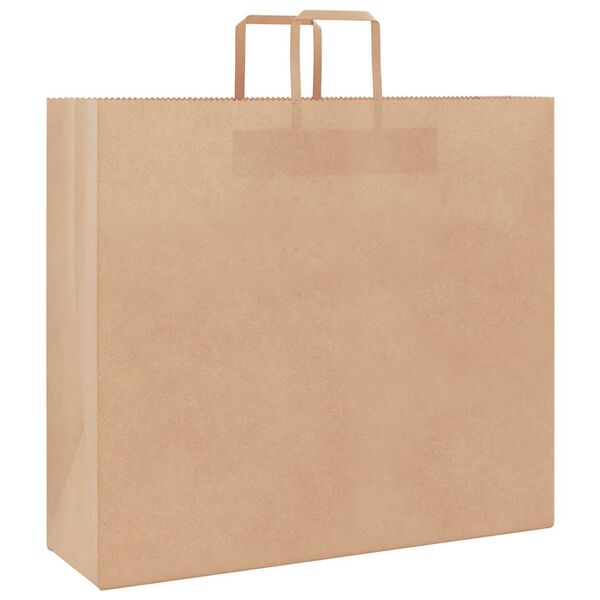 vidaXL Paper Bags 250 pcs with Handles Brown 54x15x49 cm