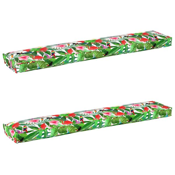 vidaXL Pallet Cushion Set Floral 2 pcs Tropical jungle 200 x 40 x 8 cm