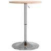 vidaXL Bar Table Medium brown, Chrome Solid oak wood, Chromed steel