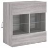 vidaXL TV Wall Cabinet Grey Sonoma Engineered wood, glass TV Wall Cabinet