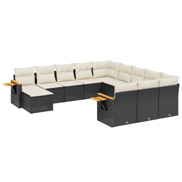 vidaXL Garden Sofa Set Black