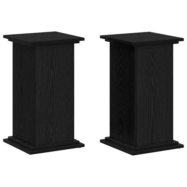 vidaXL Plant Stand Black Oak 12.99 x 12.99 x 23.62 in Engineered wood