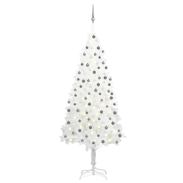 vidaXL Christmas Tree White PE (Polyethylene), Steel Large