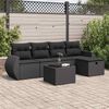 vidaXL Garden Sofa Set Black PE Rattan, Powder-coated steel, Tempered glass