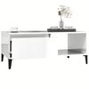 vidaXL Coffee Table High gloss white Engineered wood 35.4 x 19.7 x 14.4 in